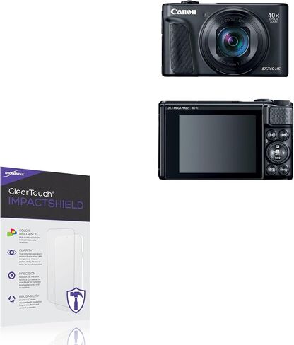 واقي شاشة BoxWave متوافق مع Canon Powershot SX740 HS - ClearTouch ImpactShield (عبوتان)، واقي شاشة مرن لا يمكن اختراقه in Kuwait