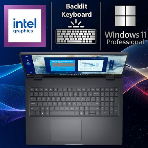 Dell Pro 16 PC16250 (Replaces Latitude 3550) 16" WUXGA Display Business Laptop, Intel i5-120U, 16GB DDR5 RAM, 512GB SSD PCIe, WiFi 6E + BT, RJ-45, Backlit Keyboard, HD Webcam, Windows 11 Pro - Black in Kuwait