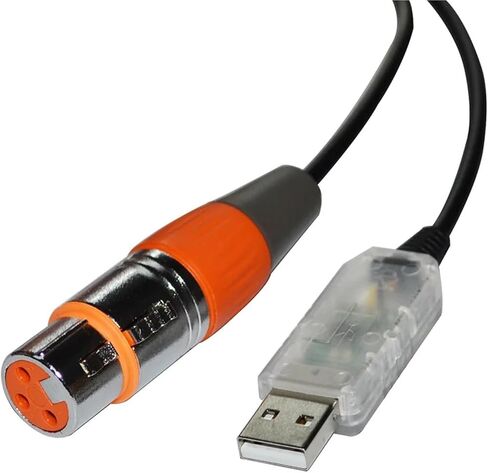 رقاقة صناعية FT232RL USB إلى RS485 DMX512 3P XLR أنثى/ذكر محول كابل تحكم حر (8 متر، XLR ذكر B) in Saudi Arabia