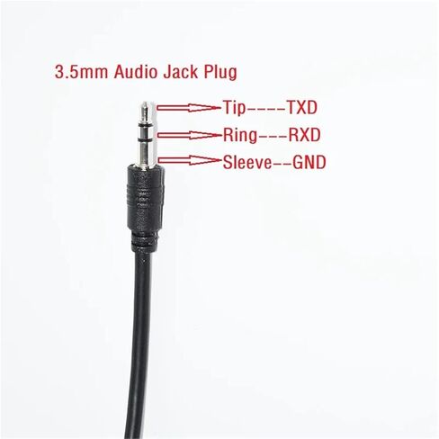 كابل برمجة FT232RL USB UART TTL 5V 3V3 إلى TRS 3.5 مم جاك صوت ستيريو AJ متوافق مع TTL-232R-5V-AJ KABLE(TTL5V T-RXD R-TXD) in Kuwait