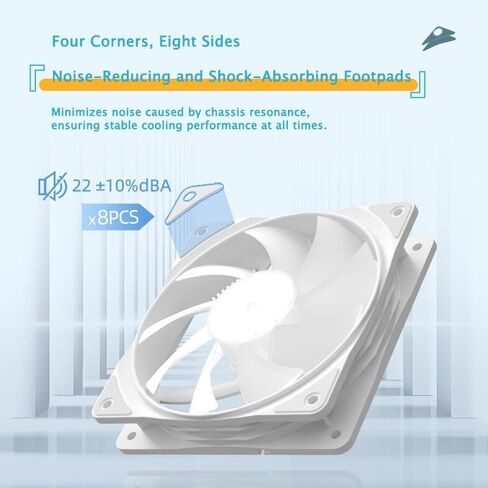 1 Pack Chassis Cooling Fan, Computer Host Fan, high-Performance with Low Cooling, Long lifespan and Durability, Quiet,White in Saudi Arabia