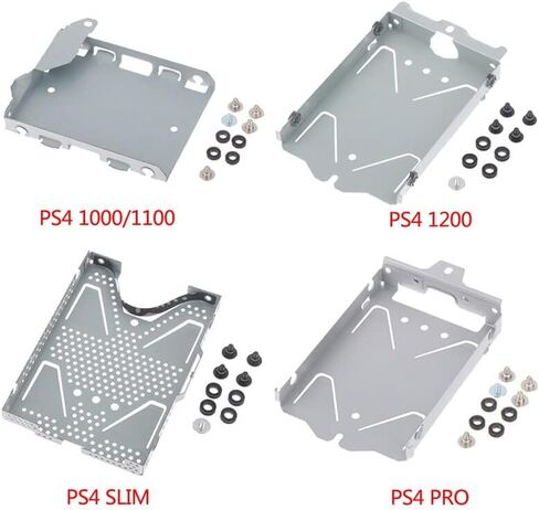 Replacment Hard Drive Bracket Mounting Bracket Holder Frame with Screws for PS4 1000 1100 1200 Pro Slim Host Console Hard Disk Drive Holder Repair Parts (for PS4 1200) in Saudi Arabia