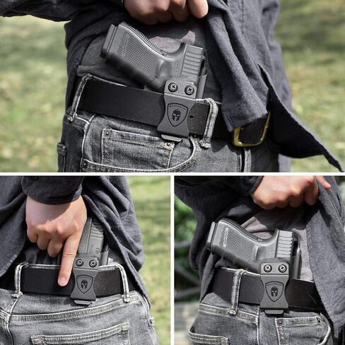 حافظة WARRIORLAND IWB Kydex، اختيارية لـ Glock 17/19/ 19X/ 43/ 43X، Hellcat، Sig P320-M18، Ruger LCP 2/ LCP 380/ EC9S، Beretta APX بالحجم الكامل، M&P Shield 9/.40 /Shield EZ، والمزيد، اليد اليمنى in Kuwait