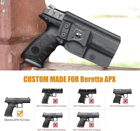 حافظة WARRIORLAND IWB Kydex، اختيارية لـ Glock 17/19/ 19X/ 43/ 43X، Hellcat، Sig P320-M18، Ruger LCP 2/ LCP 380/ EC9S، Beretta APX بالحجم الكامل، M&P Shield 9/.40 /Shield EZ، والمزيد، اليد اليمنى in Kuwait