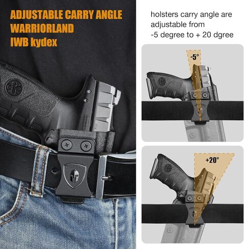 حافظة WARRIORLAND IWB Kydex، اختيارية لـ Glock 17/19/ 19X/ 43/ 43X، Hellcat، Sig P320-M18، Ruger LCP 2/ LCP 380/ EC9S، Beretta APX بالحجم الكامل، M&P Shield 9/.40 /Shield EZ، والمزيد، اليد اليمنى in Kuwait