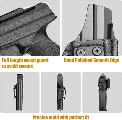 حافظة WARRIORLAND IWB Kydex، اختيارية لـ Glock 17/19/ 19X/ 43/ 43X، Hellcat، Sig P320-M18، Ruger LCP 2/ LCP 380/ EC9S، Beretta APX بالحجم الكامل، M&P Shield 9/.40 /Shield EZ، والمزيد، اليد اليمنى in Kuwait