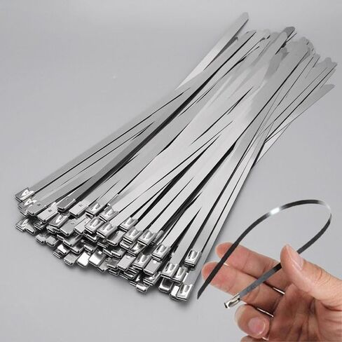 20Pcs Stainless Steel Cable Zip Ties for Exhaust Wrapping Multi-purpose Metal Hardware Cable Organizer (5.9inches-20Pcs) in Saudi Arabia