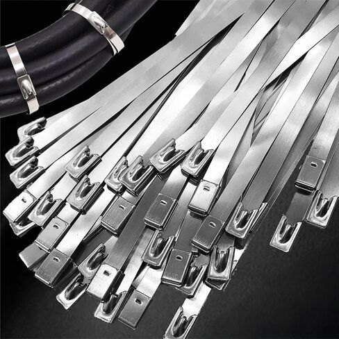 20Pcs Stainless Steel Cable Zip Ties for Exhaust Wrapping Multi-purpose Metal Hardware Cable Organizer (5.9inches-20Pcs) in Saudi Arabia