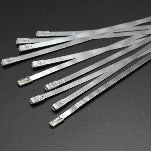 20Pcs Stainless Steel Cable Zip Ties for Exhaust Wrapping Multi-purpose Metal Hardware Cable Organizer (5.9inches-20Pcs) in Saudi Arabia