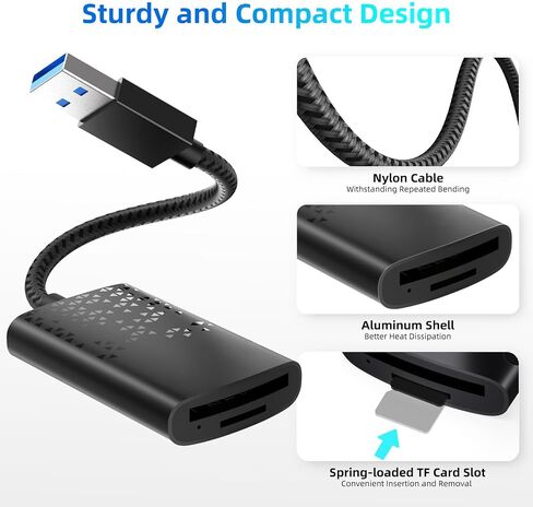قارئ بطاقة SD UHS-II USB 3.0 - محول بطاقة ذاكرة عالي السرعة لأجهزة Mac وWindows PC والكمبيوتر المحمول وهواتف Android والكاميرا - يدعم بطاقات SDXC/SDHC/UHS-I/UHS-II وبطاقات Micro SD in Saudi Arabia