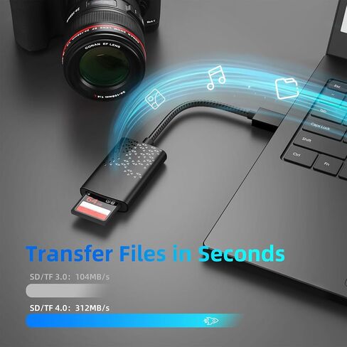 قارئ بطاقة SD UHS-II USB 3.0 - محول بطاقة ذاكرة عالي السرعة لأجهزة Mac وWindows PC والكمبيوتر المحمول وهواتف Android والكاميرا - يدعم بطاقات SDXC/SDHC/UHS-I/UHS-II وبطاقات Micro SD in Saudi Arabia