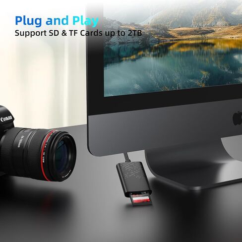 قارئ بطاقة SD UHS-II USB 3.0 - محول بطاقة ذاكرة عالي السرعة لأجهزة Mac وWindows PC والكمبيوتر المحمول وهواتف Android والكاميرا - يدعم بطاقات SDXC/SDHC/UHS-I/UHS-II وبطاقات Micro SD in Saudi Arabia