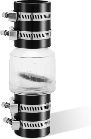 2 بوصة صامت صامت PVC صمام ، صمام التحقق من مضخة Sump Clear واضحة مع المشابك غير القابل للصدأ تناسب 7-1/4 "الفجوة في 2" أنبوب 40 ، مع ربيع الصرف الصحي المتسرب. in Kuwait