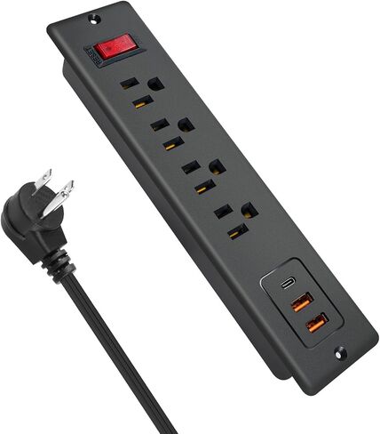 4 منافذ قطاع طاقة مجوف مع USB C 20 وات، منفذ طاقة سريع الشحن لسطح المكتب، موسع مكتب مثبت على سطح المكتب بطول 6.56 قدم، قابس سلك تمديد في فندق مؤتمرات الأثاث in Kuwait