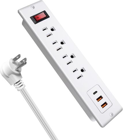4 منافذ قطاع طاقة مجوف مع USB C 20 وات، منفذ طاقة سريع الشحن لسطح المكتب، موسع مكتب مثبت على سطح المكتب بطول 6.56 قدم، قابس سلك تمديد في فندق مؤتمرات الأثاث in Kuwait