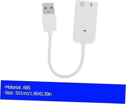 2 قطعة محول بطاقة الصوت الخارجية USB لأجهزة الكمبيوتر المحمول محول صوت مستقل مع إدخال الميكروفون ومخرج سماعة الرأس تصميم متين لاستخدام سطح المكتب in Saudi Arabia