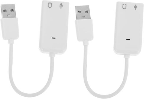 2 قطعة USB محول بطاقة الصوت الخارجية دائم محول صوت ستيريو مستقل لأجهزة الكمبيوتر المحمول سطح المكتب لا يوجد سائق مطلوب جودة صوت عالية مع الضوضاء in Kuwait
