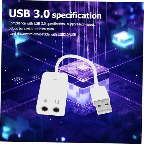 2 قطعة USB محول بطاقة الصوت الخارجية دائم محول صوت ستيريو مستقل لأجهزة الكمبيوتر المحمول سطح المكتب لا يوجد سائق مطلوب جودة صوت عالية مع الضوضاء in Kuwait
