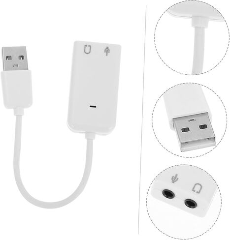 2 قطعة USB محول بطاقة الصوت الخارجية دائم محول صوت ستيريو مستقل لأجهزة الكمبيوتر المحمول سطح المكتب لا يوجد سائق مطلوب جودة صوت عالية مع الضوضاء in Kuwait