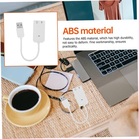 TEHAUX 2 قطعة محول بطاقة صوت USB خارجي لأجهزة الكمبيوتر المحمول جهاز صوت مستقل مع تقليل الضوضاء يدعم سماعة الرأس والميكروفون المتوافق مع سطح المكتب in Kuwait