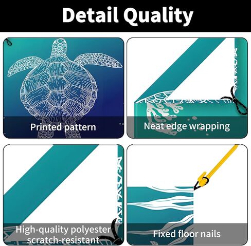 Beach Blanket Waterproof Sandproof Extra Large 80"x80" Sand Free Mat for 1-8 Adults, Quick Drying with 4 Stakes & Corner Pockets for Beach Travel Camping Picnic Hiking, Sea Turtle in Kuwait