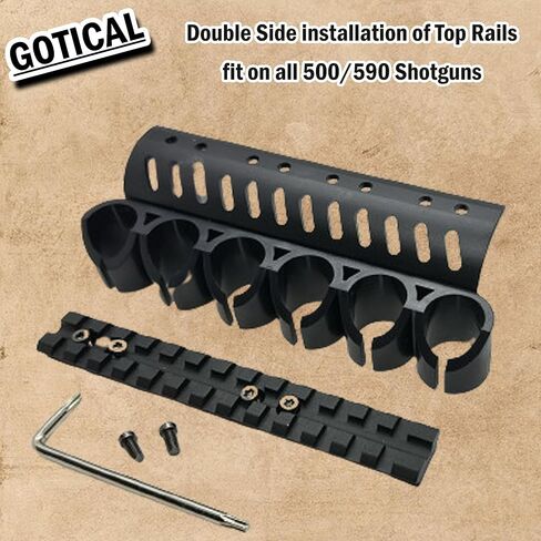 حامل صدفة سرج جانبي من GOTICAL لبنادق سلسلة Mossberg 500/590/Shockwave، حامل 6 قذائف، 13 فتحة تثبيت in Kuwait