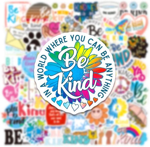 50pcs Kindness Stickers for Kids Teens Adults, Motivational Be Kind Stickers for Water Bottles, Kindness Waterproof Decals for Laptop Scrapbooking Journaling Notebook Party Supplies in Saudi Arabia