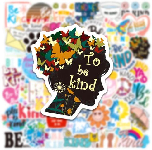 50pcs Kindness Stickers for Kids Teens Adults, Motivational Be Kind Stickers for Water Bottles, Kindness Waterproof Decals for Laptop Scrapbooking Journaling Notebook Party Supplies in Saudi Arabia