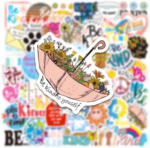 50pcs Kindness Stickers for Kids Teens Adults, Motivational Be Kind Stickers for Water Bottles, Kindness Waterproof Decals for Laptop Scrapbooking Journaling Notebook Party Supplies in Saudi Arabia