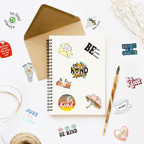 50pcs Kindness Stickers for Kids Teens Adults, Motivational Be Kind Stickers for Water Bottles, Kindness Waterproof Decals for Laptop Scrapbooking Journaling Notebook Party Supplies in Saudi Arabia