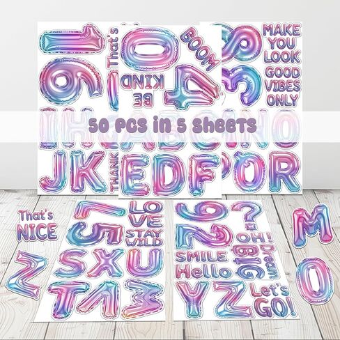 50 قطعة من ملصقات Frutiger Aero Y2K الجمالية من الفينيل مقاومة للماء، ملصق حنين لطيف للهاتف المحمول، زجاجة ماء، لوح التزلج، جيتار، سجل القصاصات، خوذة هدايا للمراهقات والنساء in Kuwait