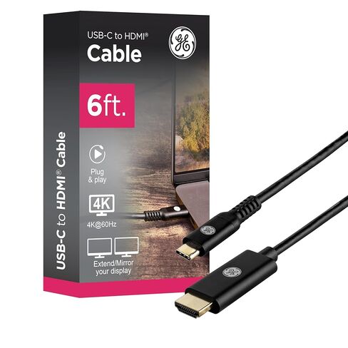 كابل GE UltraPro 8K HDMI 2.1 مع إيثرنت، 1.5 قدم، فائق السرعة 48 جيجابت في الثانية، يدعم 8K عند 60 هرتز، 4K عند 120 هرتز، HDR، eARC، Dolby Atmos، أسود مضفر، 84679 in Kuwait