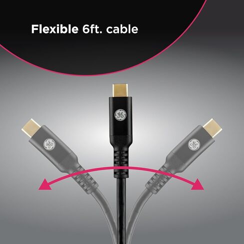 كابل GE UltraPro 8K HDMI 2.1 مع إيثرنت، 1.5 قدم، فائق السرعة 48 جيجابت في الثانية، يدعم 8K عند 60 هرتز، 4K عند 120 هرتز، HDR، eARC، Dolby Atmos، أسود مضفر، 84679 in Kuwait