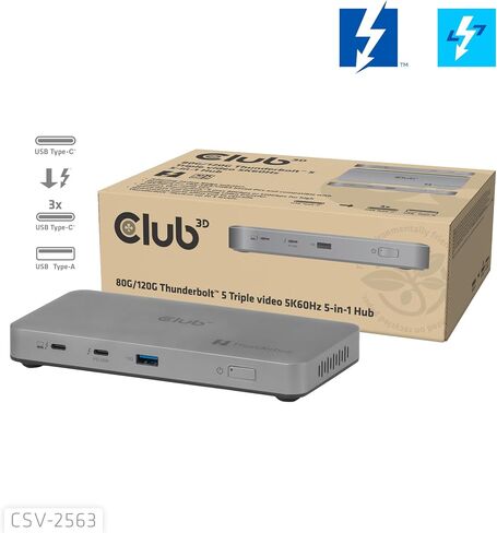 CSV-2563 5-1 Thunderbolt™ 5 Hub Triple Video 5K60Hz Thunderbolt™ Share Certified 180W in Kuwait