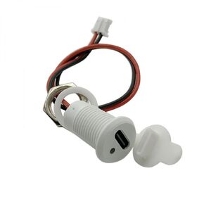 1 قطعة 2-Pin أنثى المقبس موصل مقاوم للمياه USB نوع-C الهيكل موصل قفل المواضيع الخارجية مع مصباح ليد (أبيض) in Kuwait