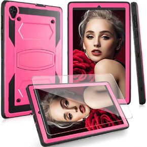 Mignova for Alcatel Joy Tab 2 8 inch 2020 Case Model 9032Z Come with HD Tempered Glass Screen Protector for TCL Tab Model 9048S Tablet Case Built in Stand Shockproof Hard Back Shell Case (Pink+1 Pcs) in Kuwait