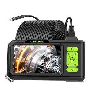 ILIHOME Industrial Endoscope, 8mm 1080P HD Digital Borescope Inspection Camera 4.5 Inch IPS Screen IP67 Waterproof Snake Camera with 8 LED Lights, 16.5FT Semi-Rigid Cable in Kuwait