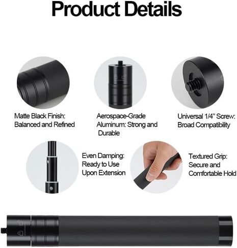Selfie Telescopic Stick Compatible 7.5 to 28.7 Inches Extension with 1 4 Inch Thread Compatible with Sports Cameras and Stabilizers for Hiking Cycling Travel Vlogging Compact Portable Design, Black in Saudi Arabia