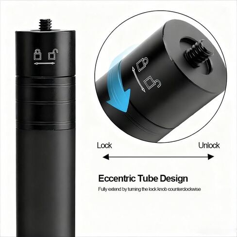 Selfie Telescopic Stick Compatible 7.5 to 28.7 Inches Extension with 1 4 Inch Thread Compatible with Sports Cameras and Stabilizers for Hiking Cycling Travel Vlogging Compact Portable Design, Black in Saudi Arabia