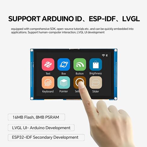 ESP32-S3 Display7inch800*480 ESP32 Capacitive Touch Screen, Compatible with WiFi Arduino,LVGL,32-bitLX7 Dual-Core Processor, Up to 240MHz,Supports W-i-F-i&Blue-Too-th, with Onboard Antenna in Saudi Arabia