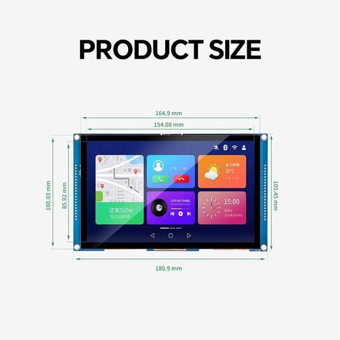 ESP32-S3 Display7inch800*480 ESP32 Capacitive Touch Screen, Compatible with WiFi Arduino,LVGL,32-bitLX7 Dual-Core Processor, Up to 240MHz,Supports W-i-F-i&Blue-Too-th, with Onboard Antenna in Saudi Arabia