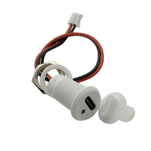 1 قطعة 2-Pin أنثى المقبس موصل مقاوم للمياه USB نوع-C الهيكل موصل قفل المواضيع الخارجية مع مصباح ليد (أبيض) in Kuwait