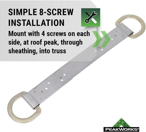 Peakworks Fall Protection V8229100 Industrial/Construction Reusable Roof Anchor Bracket, مفصل, OSHA/ANSI Compliant, Temporary, Red (مسامير مرساة تباع منفصلة) in Kuwait