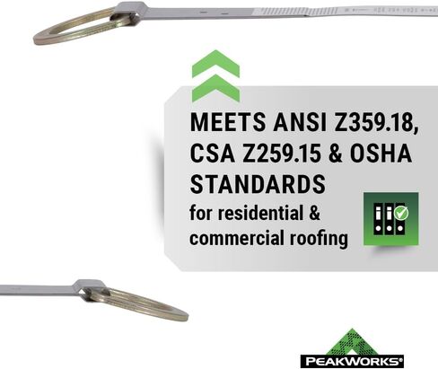 Peakworks Fall Protection V8229100 Industrial/Construction Reusable Roof Anchor Bracket, مفصل, OSHA/ANSI Compliant, Temporary, Red (مسامير مرساة تباع منفصلة) in Kuwait