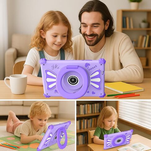 Kids Tablets 7 Inch Android 15 Toddler Tablet for Kids with 2.4G+5G WiFi6 Penta Core 6GB RAM 32GB ROM Childrens Tablet Dual Camera 128GB Expandable Parental Control Educational Games (Pink) in Saudi Arabia