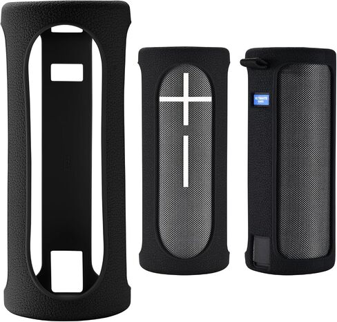 Travel Carrying Silicone Case for Ultimate Ears Boom 4 Portable Bluetooth Speaker,Protective Silicone Cover for UE Ultimate Ears Boom 4 Speaker (Black) in Saudi Arabia