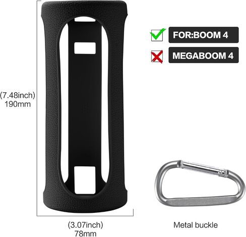 Travel Carrying Silicone Case for Ultimate Ears Boom 4 Portable Bluetooth Speaker,Protective Silicone Cover for UE Ultimate Ears Boom 4 Speaker (Black) in Saudi Arabia
