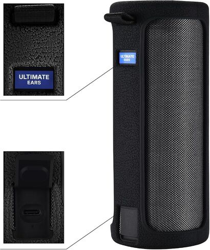 Travel Carrying Silicone Case for Ultimate Ears Boom 4 Portable Bluetooth Speaker,Protective Silicone Cover for UE Ultimate Ears Boom 4 Speaker (Black) in Saudi Arabia