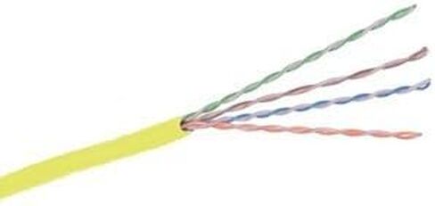 #US 1000' Roll Yellow Cat5e Network Cable UTP Riser Solid Copper C5EPRRY in Saudi Arabia