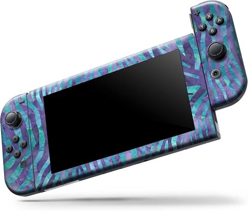 Design Skinz - متوافق مع Nintendo DSi XL - غطاء حماية من الفينيل مقاوم للخدش وقابل للإزالة - نمط الحمار الوحشي باللونين الأزرق والأرجواني in Saudi Arabia
